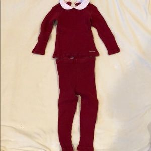Pappa & Ciccia red knit top and pants 24 months